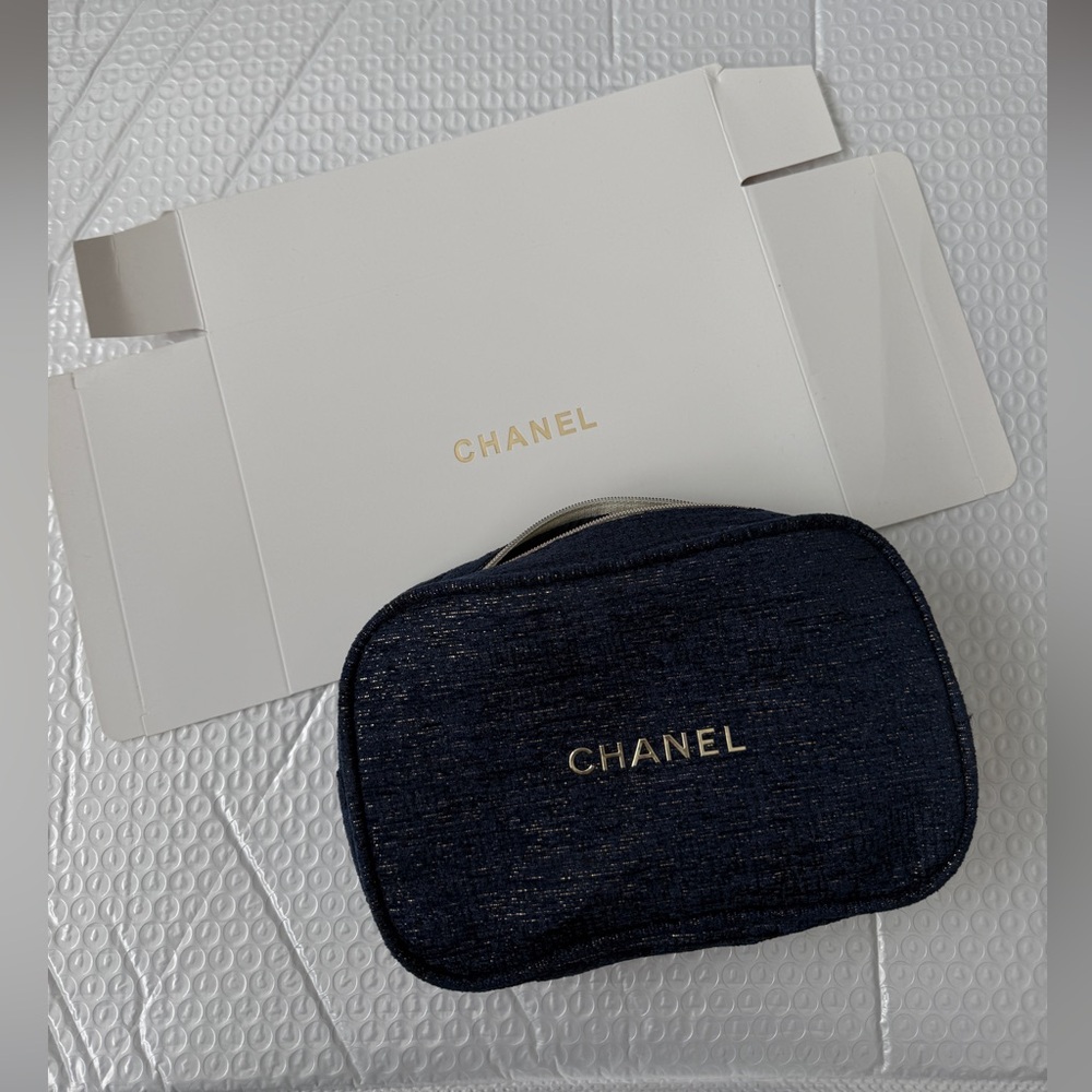Denim/Blue Pouch with Gold Accents - GWP